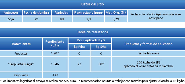 tabla de resultados
