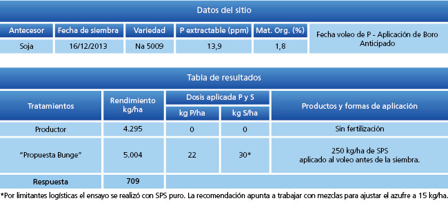 tabla de resultados