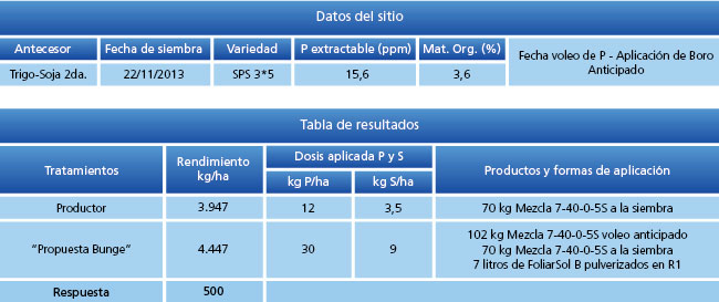tabla de resultados