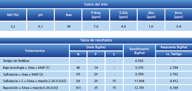 Tabla de resultados